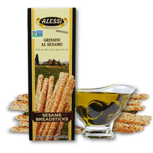 Alessi Sesame Breadsticks, 4.4 oz (Pack of 12)