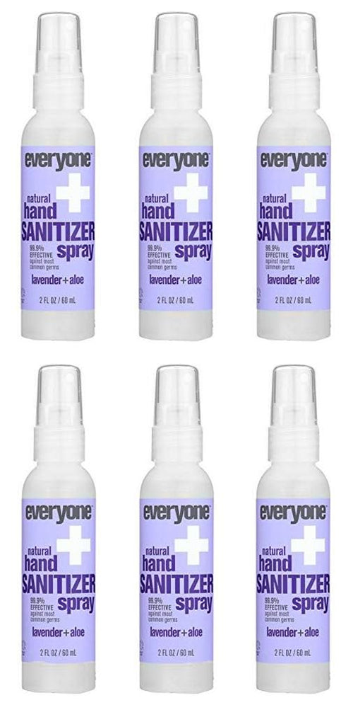 Everyone Lavender Aloe Hand Sanitizer Spray, 2 fl oz (Pack of 6)