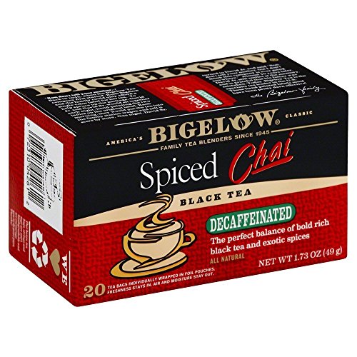 Bigelow Decaf Chai Spiced Tea, 20 Tea Bags (Pack of 3)