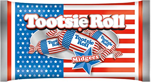 Tootsie Roll Midgees, Red White and Blue Packaging, 11 oz Bag