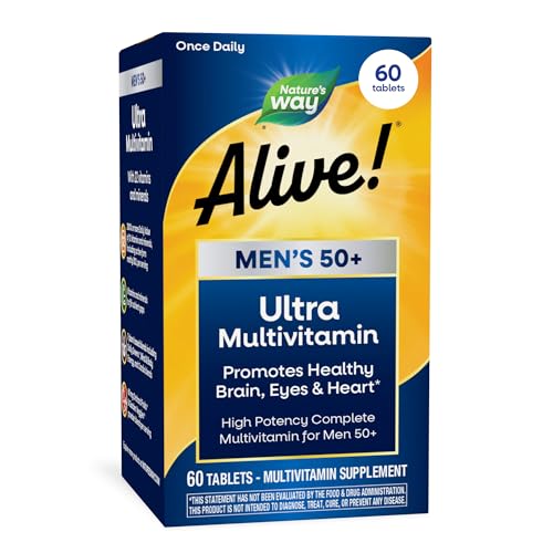 Nature's Way Alive! Men's 50 Plus Ultra Potency Multivitamin, 60 Count