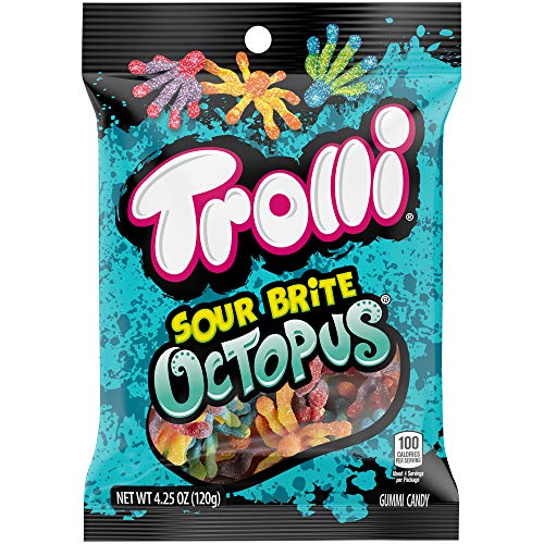 Trolli Sour Brite Octopus Sour Gummy Candy, 4.25 oz