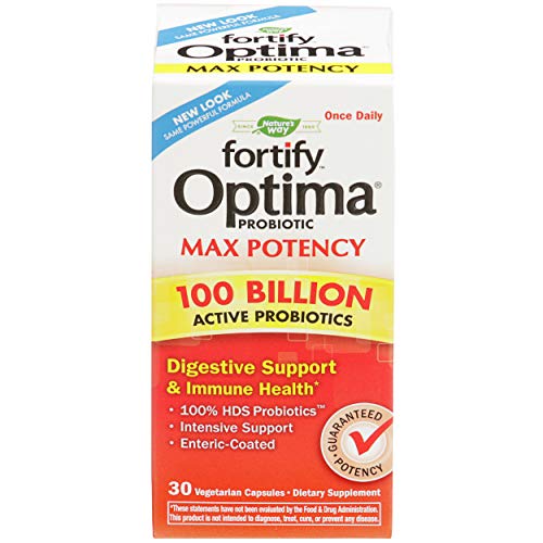 Nature's Way Fortify Optima Probiotic for Adults, 100 Billion, 30 Capsules