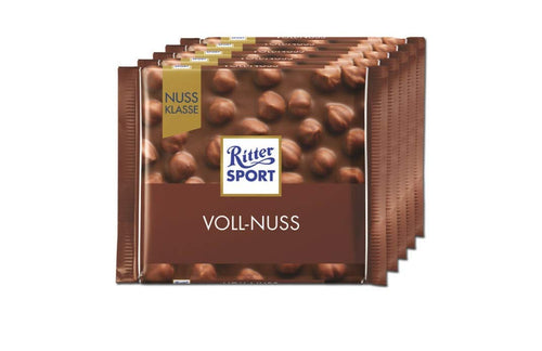 Ritter Sport Whole Hazelnut Milk Chocolate Bars, 3.53 oz (Pack of 5)