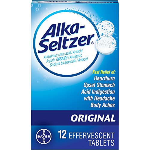 Alka-Seltzer Original Effervescent Tablets with Aspirin, 12 Count (Pack of 3)