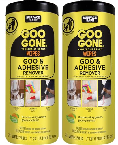 Goo Gone Adhesive Remover Wipes, 48 Count (Pack of 2)