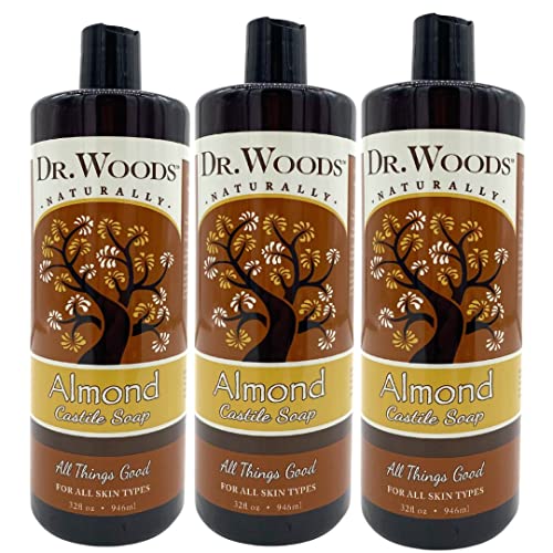 Dr. Woods Pure Almond Oil Liquid Castile Soap, 32 fl oz (Pack of 3)
