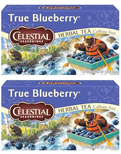 Celestial Seasonings True Blueberry Herbal Tea, 20 Count (Pack of 2)