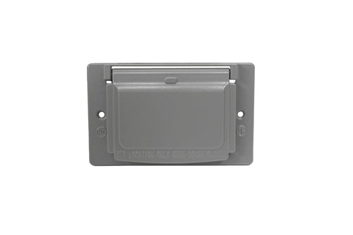 Sigma Weatherproof 1-Gang Horizontal GFCI Receptacle Cover, Gray