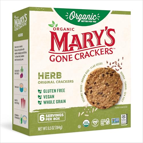 Mary's Gone Crackers Herb Crackers, Organic Brown Rice, Flax & Sesame Seeds, 6.5 oz