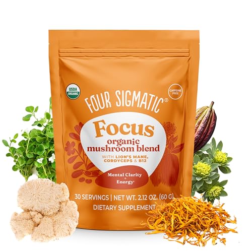 Four Sigmatic Focus Blend Organic Lion's Mane Mushroom Powder, 30 Servings