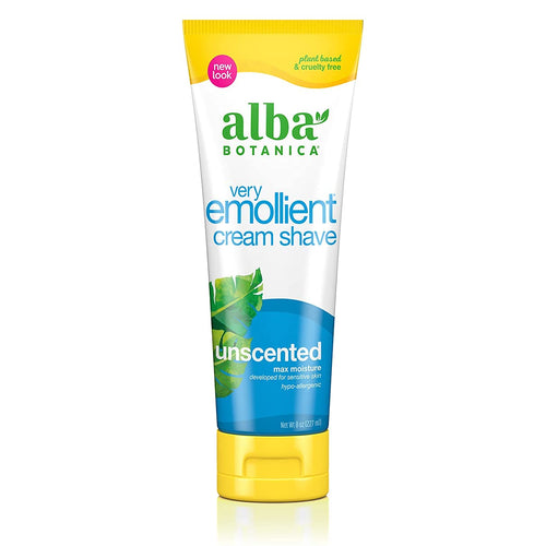 Alba Botanica Very Emollient Cream Shave, Unscented, 8 oz