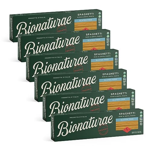Bionaturae Rice & Lentil Spaghetti Pasta, 12 oz (Pack of 6)