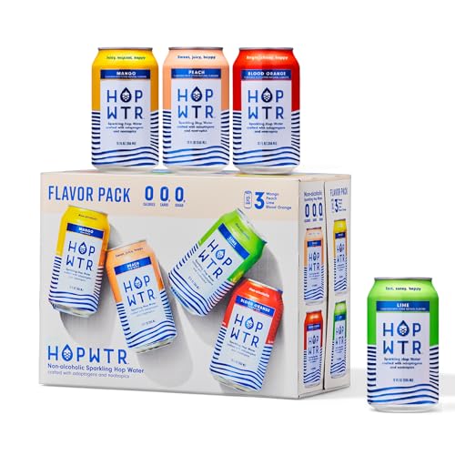 HOPWTR Flavor Pack Sparkling Hop Water, 12 oz (Pack of 12)