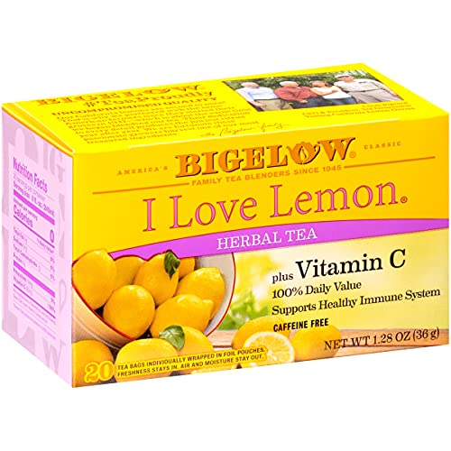 Bigelow I Love Lemon Herbal Tea, 20 Count (Pack of 6)
