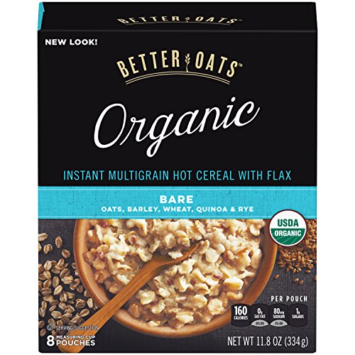 Better Oats Organic Bare Instant Multigrain Hot Cereal with Flax, 8 Count