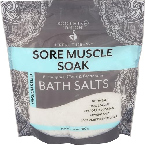 Soothing Touch Sore Muscle Soak Bath Salts, Eucalyptus, Clove & Peppermint, 32 oz