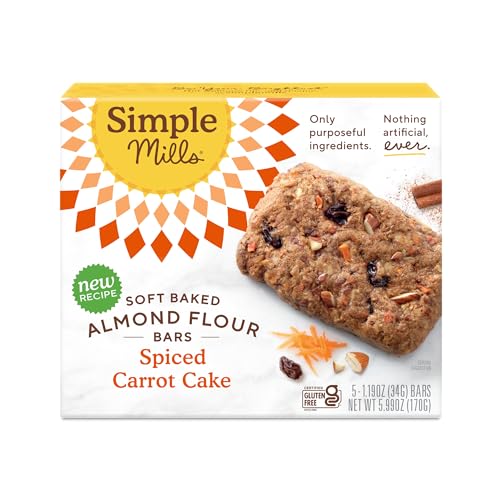 Simple Mills Almond Flour Snack Bars, Spiced Carrot Cake, 6 oz