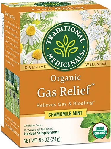 Traditional Medicinals Organic Gas Relief Chamomile Mint Herbal Tea, 16 Tea Bags