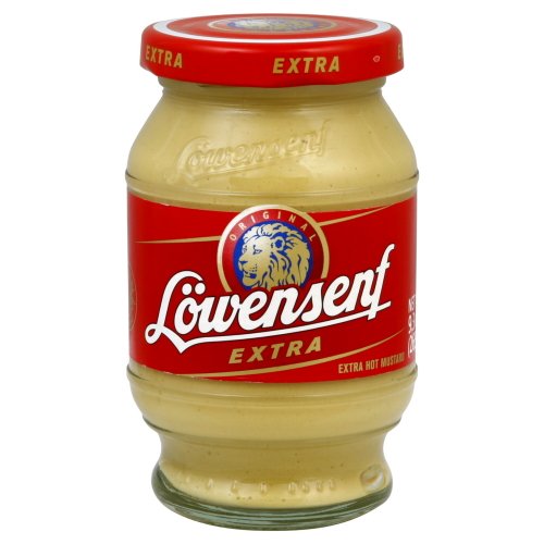Lowensenf Extra Hot Mustard, 9.3 oz Jar