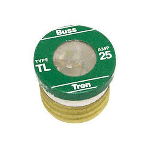 Bussmann TL-25 25 Amp Time Delay Edison Base Plug Fuse, 125V (Pack of 4)