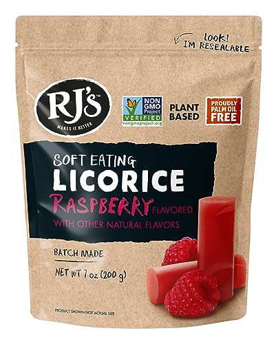 RJ's Natural Soft Eating Raspberry Licorice, 7.05 oz (Pack of 5)