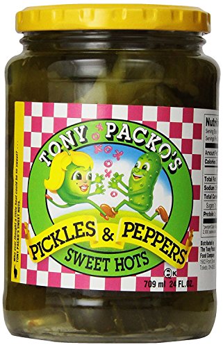 Tony Packo's Sweet Hot Pickles and Peppers, 24 oz Jar