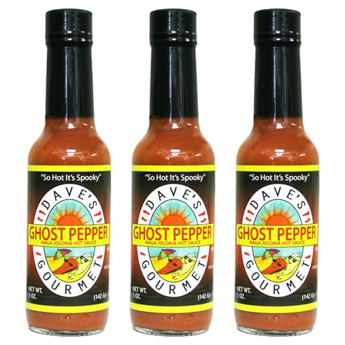 Dave's Gourmet Ghost Pepper Naga Jolokia Hot Sauce, 5 oz (Pack of 3)