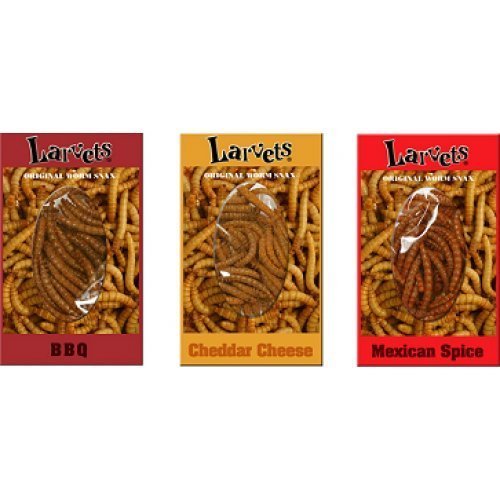 Larvets Sampler Gift Pack, BBQ, Cheddar Cheese & Mexican Spice (Pack of 3)