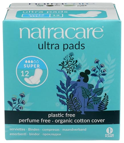 Natracare Ultra Super Pads with Wings, 12 Count