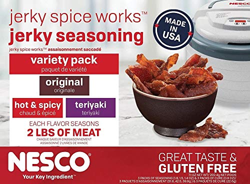 Nesco Jerky Spice Works, 3 Flavor Variety Pack, 6 Piece Assortment