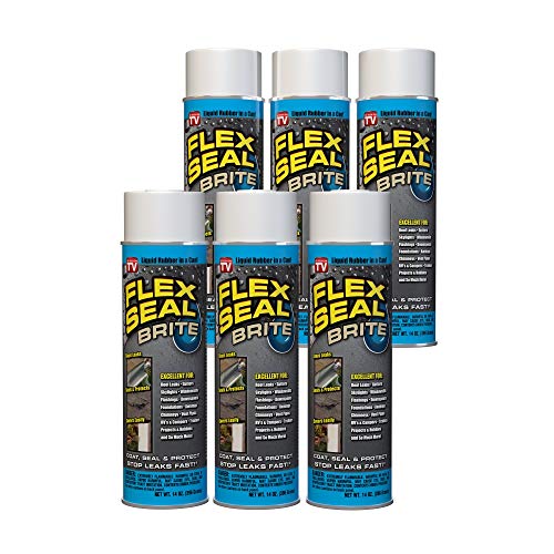 Flex Seal Spray Rubber Sealant Coating, Brite, 14 oz (Pack of 6)