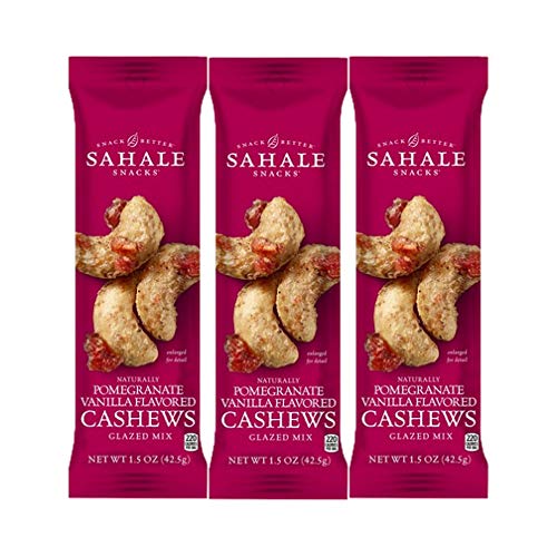 Sahale Snacks Pomegranate Vanilla Glazed Cashews Mix, 1.5 oz (Pack of 3)