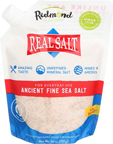Redmond Real Salt Ancient Fine Sea Salt, 26 oz Pouch (Pack of 3)