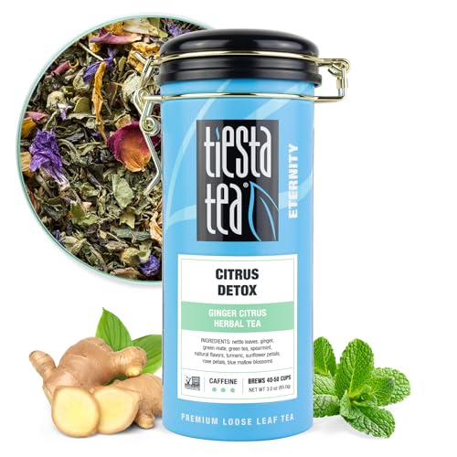 Ginger Citrus Loose Leaf Herbal Tea, Lemon Ginger Mint Chamomile Blend, 3 oz
