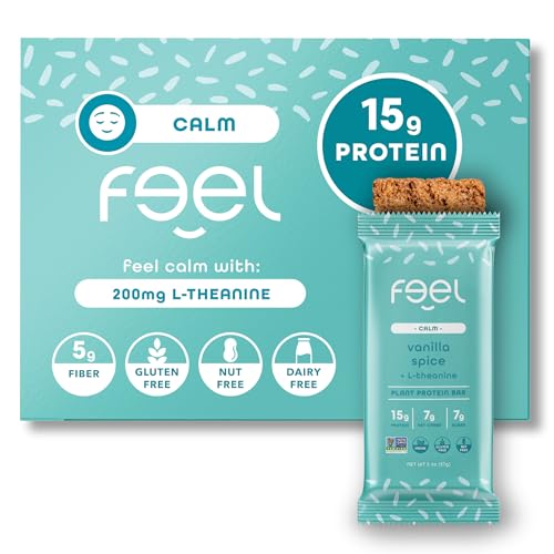 Feel Vegan Protein Bars, Calm, Vanilla Spice (Pack of 10)