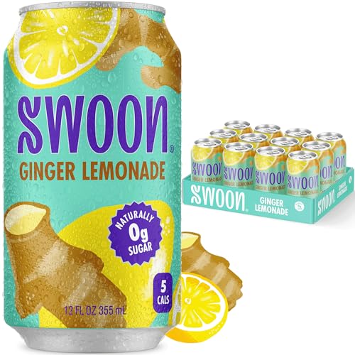 Swoon Ginger Lemonade, Sugar Free, 12 fl oz (Pack of 12)