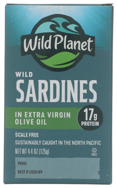 Wild Planet Lightly Smoked Wild Sardines in Extra Virgin Olive Oil, 4.4 oz