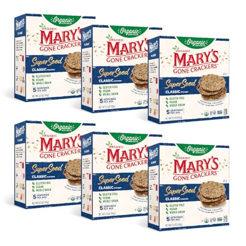 Mary's Gone Crackers Organic Super Seed Crackers, Classic, 5.5 oz (Pack of 6)