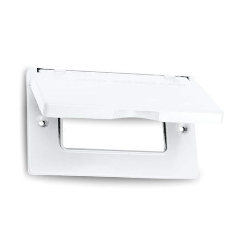 Sigma Weatherproof 1-Gang Horizontal GFCI Receptacle Cover, White