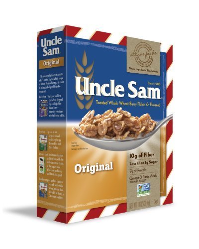 Uncle Sam Toasted Whole Wheat Berry Flakes & Flaxseed Cereal, 10 oz (Pack of 3)
