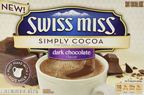 Swiss Miss Simply Cocoa Dark Chocolate Hot Cocoa Mix, 8 Count (Pack of 3)