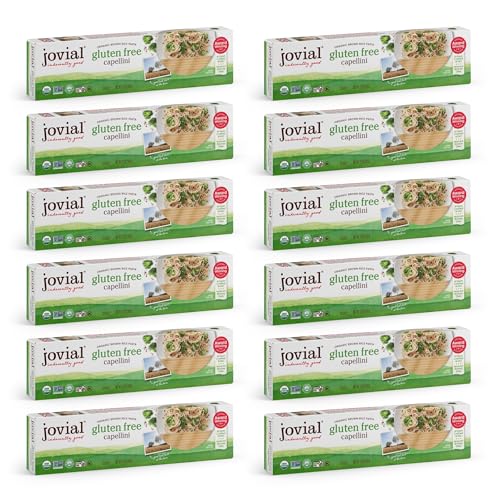 Jovial Gluten-Free Whole Grain Brown Rice Capellini Pasta, 12 oz (Pack of 12)