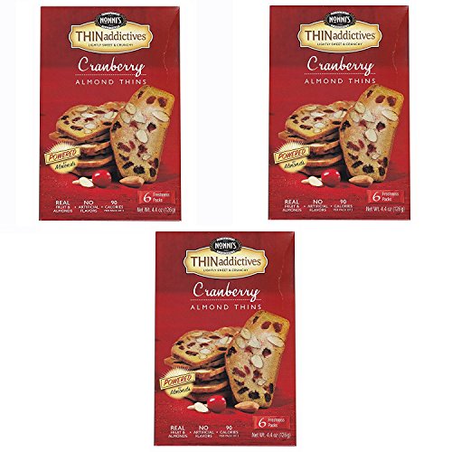 Nonni's Thin Addictives Cranberry Almond Thins, 4.4 oz (Pack of 3)