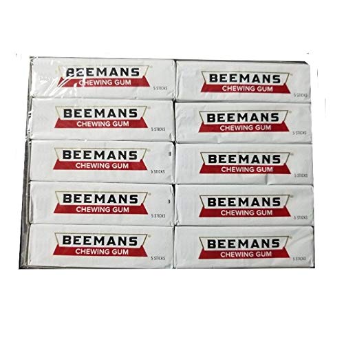 Beeman's Chewing Gum, 10 Packs of 5 Sticks