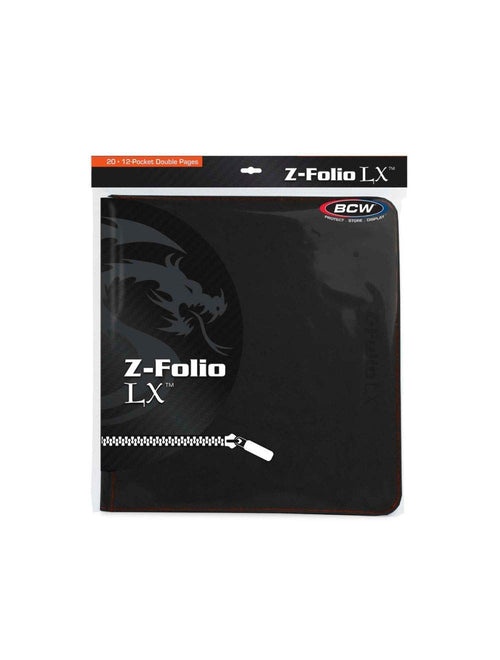 BCW Gaming 12-Pocket Z-Folio LX Trading Card Album, Black