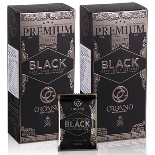 Organo Gourmet Black Coffee with Ganoderma Lucidum, 60 Sachets (2 Boxes)