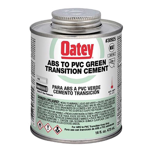 Oatey Green Transition Cement for ABS/PVC, 16 oz
