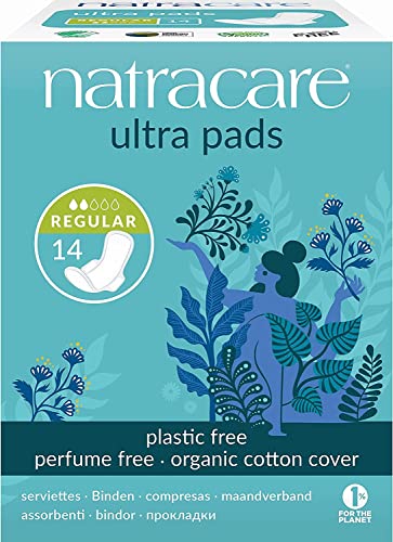 Natracare Ultra Pads with Wings, Regular, 14 Count (Pack of 2)