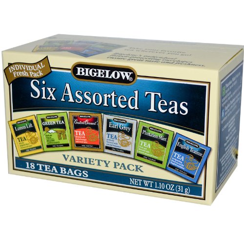 Bigelow Six Assorted Tea Variety Pack, 18 Bags